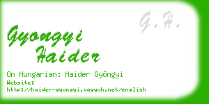 gyongyi haider business card