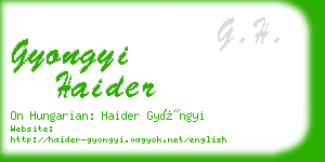 gyongyi haider business card